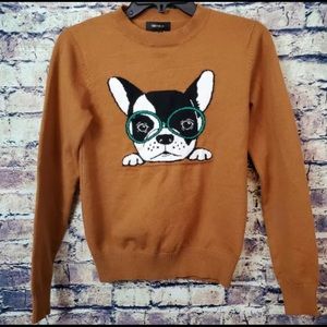 Forever 21 French Bulldog Rayon Sweater Size S